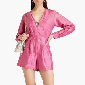 NWT! Maje Pink V-Neck Jumpsuit, Size 36